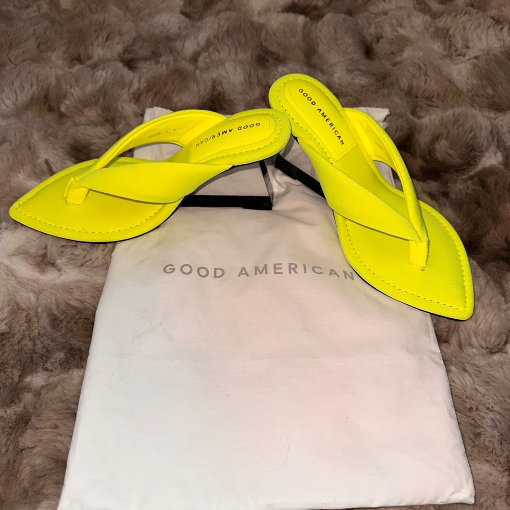 Good American heels in neon green size 8 (fits like 7.5)